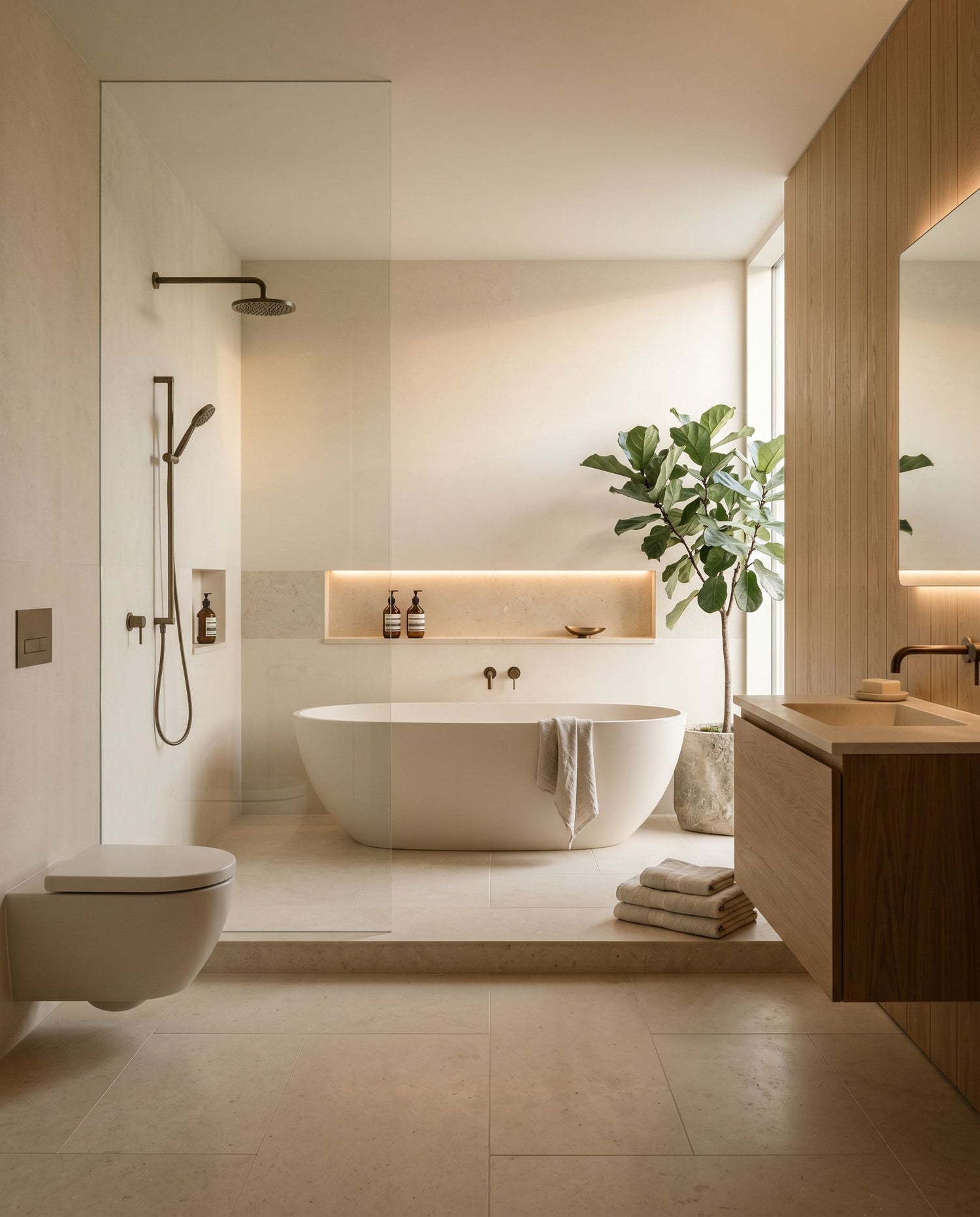 A treated residential bathroom floor — Maison Sera