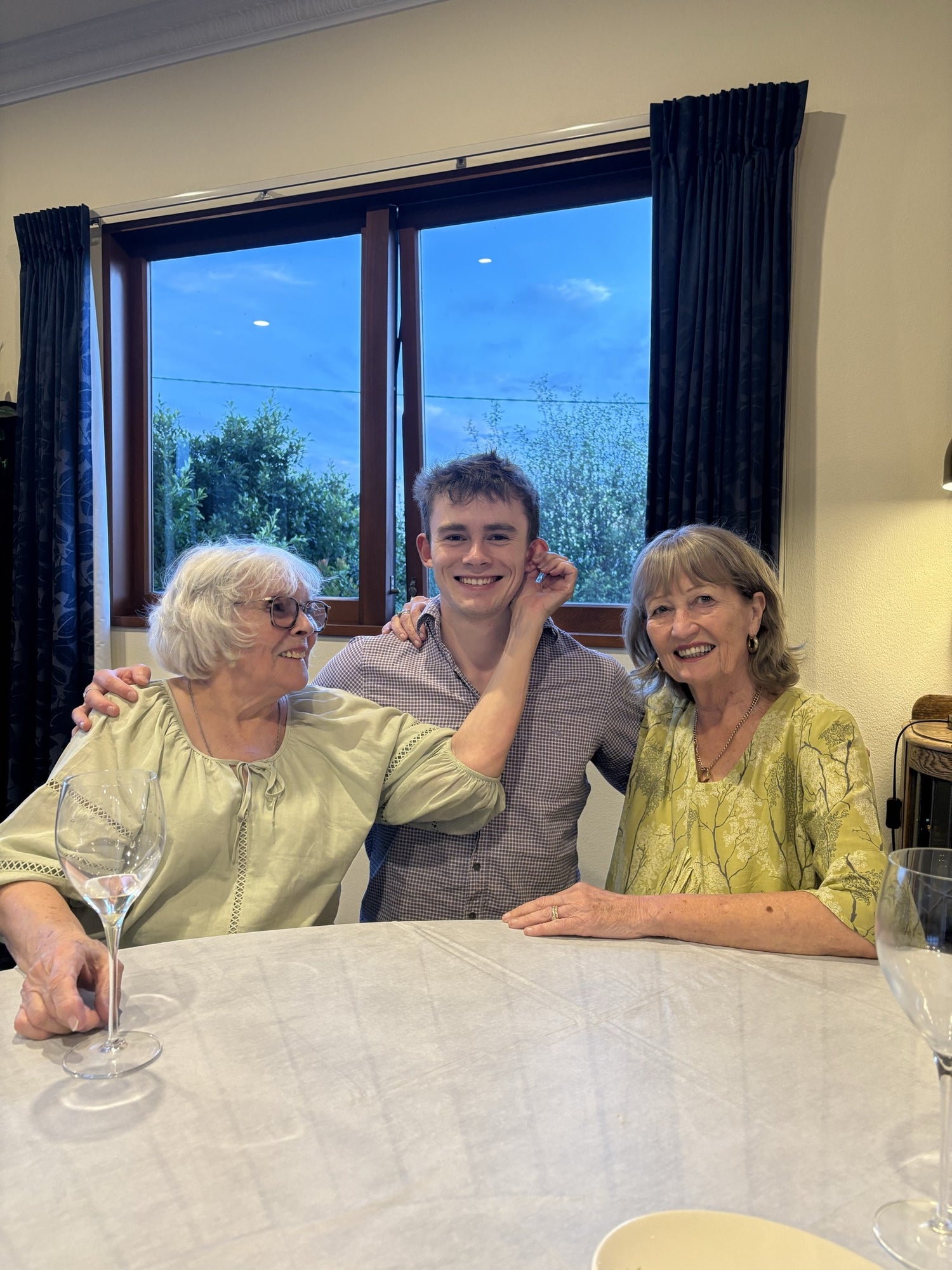 Max Cameron with his grandmothers Briar and Jill