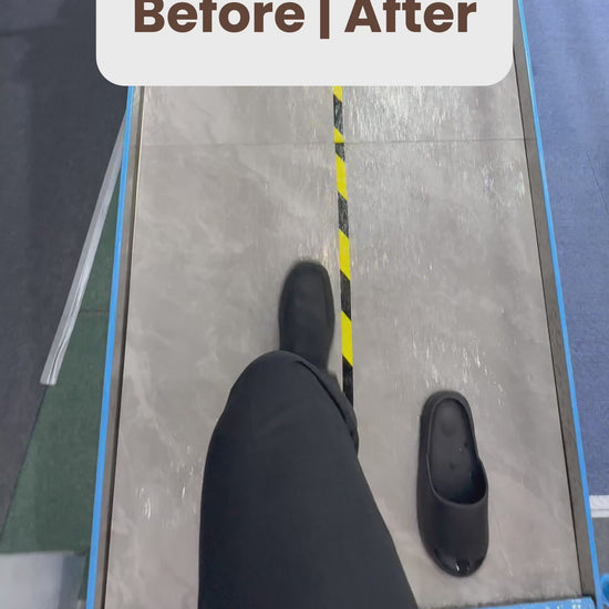 Before / after slip test — Maison Sera anti-slip treatment