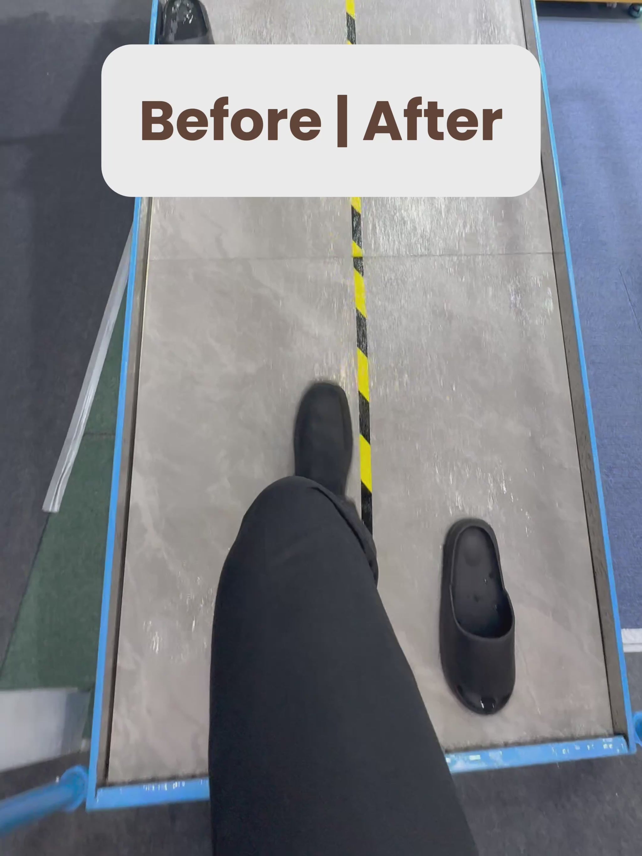 Before / after slip test — Maison Sera anti-slip treatment